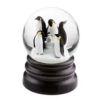 שלג קלאסי סיטונאי מקסים פינגווינים גלובוס עם בסיס פשוט משפחה פינגווינים העולם מים