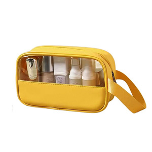 <span class=keywords><strong>Trousse</strong></span> <span class=keywords><strong>de</strong></span> <span class=keywords><strong>toilette</strong></span> femmes Portable <span class=keywords><strong>voyage</strong></span> organisateur vacances salle <span class=keywords><strong>de</strong></span> bain <span class=keywords><strong>avion</strong></span> clair PVC PU épissage étanche maquillage cosmétique sac - Product Image 1