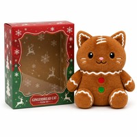 Peluche de Gato de Jengibre Suave y Adorable con Bordado de Glaseado para Regalo Navideño