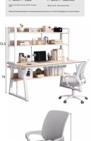 Bureau intégré avec étagère, bureau d'ordinateur de bureau pour la maison et la chambre, bureau d'étudiant pour maison de location, bureau d'écriture simple, bureau d'apprentissage