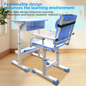 Mobilier scolaire <span class=keywords><strong>Table</strong></span> de classe réglable en hauteur Bureau et chaise d'étudiant durables Chaise de repos de <span class=keywords><strong>midi</strong></span> réglable - Product Image 2