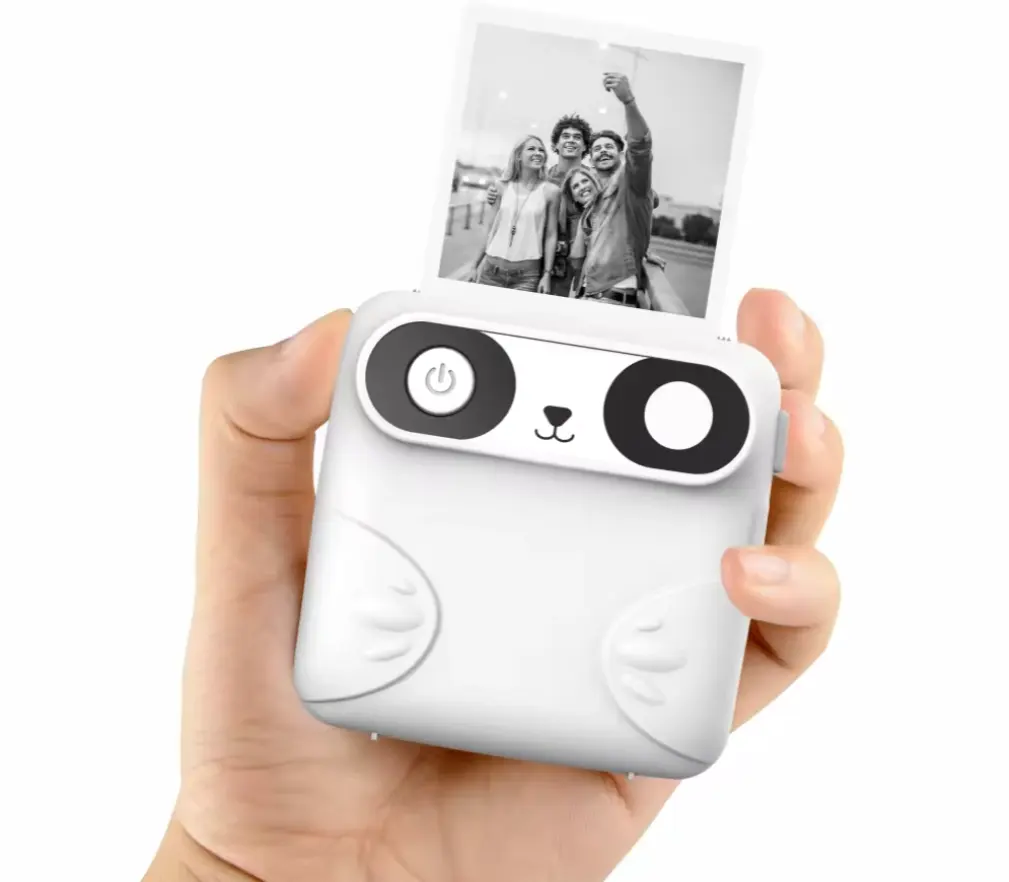 Mini impresora portátil pequeña de 58mm, impresora portátil de mano para fotos en blanco y negro, impresora de código de barras de etiquetas, aplicación PUTY gratuita