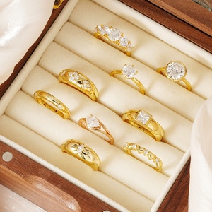 Conjunto de Anéis de Moissanite Personalizados em Prata Esterlina 925 Banhados a Ouro para Noivado, Joias de Casamento que Passam no Teste de Diamante, Estilo VVS, Aro Grosso Feminino - Product Image 1