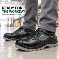 Chaussures de sécurité isolantes électriques 15 kV en cuir fendu personnalisées avec embout en plastique, semelle intermédiaire anti-perforation et semelle en PU double densité
