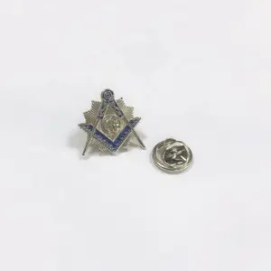 Hot Selling Pins Blanco Zacht Emaille Vrijmetselaarsvlag Sportgouden Pakken Bronzen Custom Logo Reversspeld