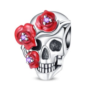 Cute skull pendant, made of white brass, <b>Halloween</b> <b>gift</b>, unisex jewelry, DIY accessory, personalized jewelry - Product Image 3