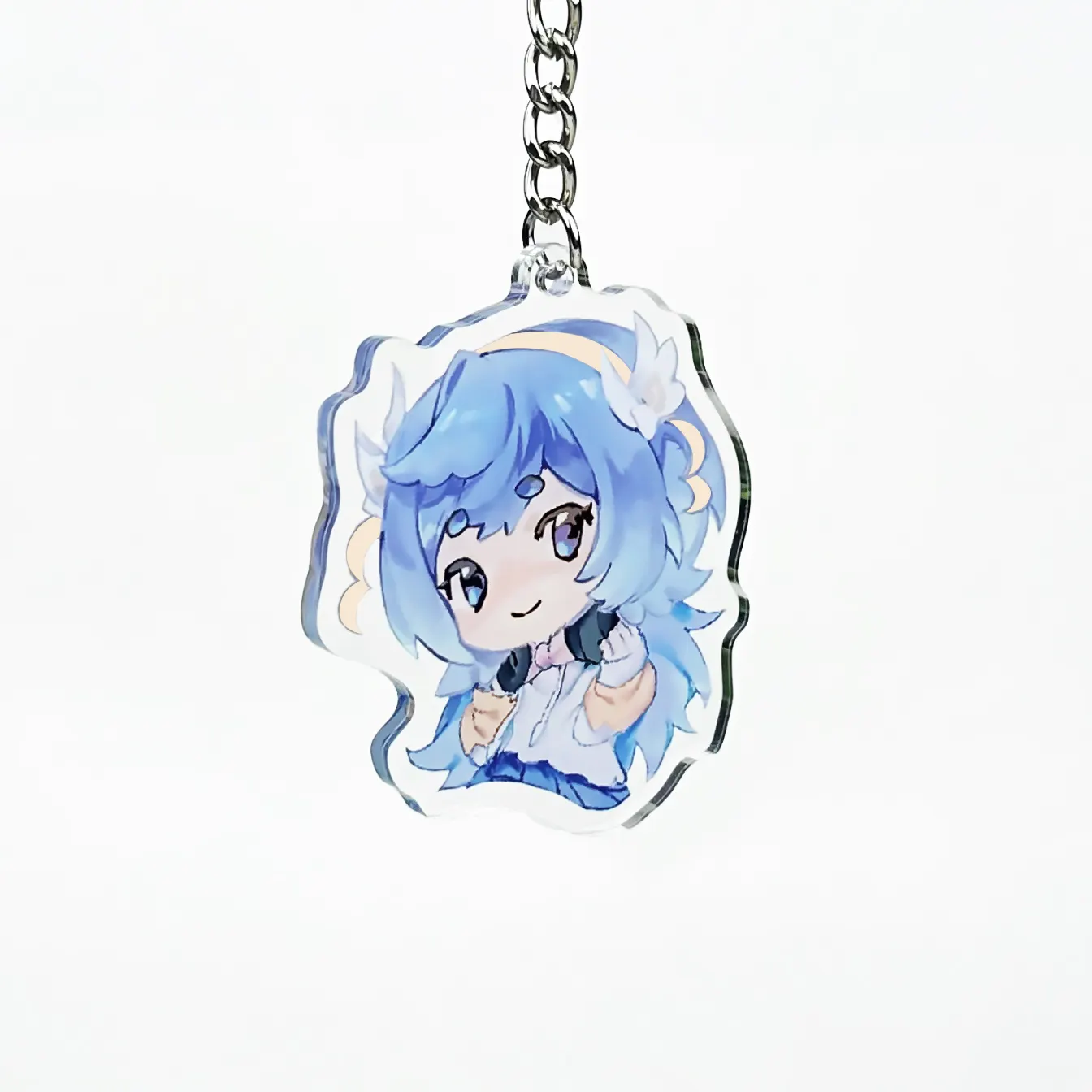 Khuyến Mại Acrylic Quyến Rũ Keyring Kim Loại Thép Không Gỉ Sáu Màu UV In Ấn Tùy Chỉnh Nhựa Keychain Quà Tặng