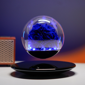 ורד נצחי מרחף על ידי ריחוף מגנטי, קישוט פרחוני זוהר ומעודן לחתונה או ליום האהבה. - Product Image 2