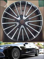 Jantes décalées 18-20 pouces légères sport multi-rayons PCD 5x112 finition usinée noire en alliage d'aluminium pour Mercedes