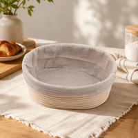 Ensemble de paniers à pain en rotin naturel, kit banneton tressé artisanal de qualité supérieure pour pains artisanaux avec couteau à pâte, racloir et brosse