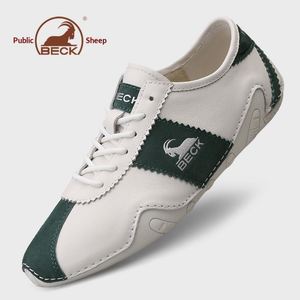 Chaussures pour hommes Gongyang 2026 Nouveau style en cuir véritable à semelle souple, décontractées, à lacets, respirantes, antidérapantes, polyvalentes pour l'extérieur - Product Image 2