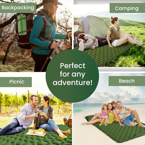 Matelas <span class=keywords><strong>de</strong></span> <span class=keywords><strong>couchage</strong></span> double ultraléger, imperméable, gonflable, avec pompe à pied intégrée, portable, pour le camping, la randonnée, les voyages - Product Image 2