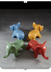 Tabouret créatif en plastique pour enfants. <span class=keywords><strong>Petite</strong></span> <span class=keywords><strong>chaise</strong></span> en forme d'éléphant pour salon et chambre à coucher. Décoration intérieure - Product Image 3