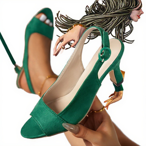 Sandalias de Primavera y Verano para Mujer Baotou 858-1, Nuevas Sandalias de Tacón Alto Puntiagudas con Punta de Acero, Transpirables, Estilo Hada, Plantilla de Goma - Product Image 3