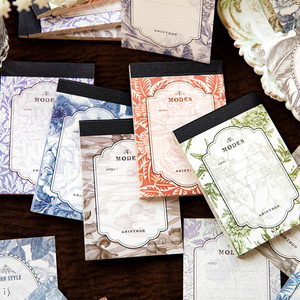 40 unids/pack Retro mensaje Material <span class=keywords><strong>Bloc</strong></span> <span class=keywords><strong>de</strong></span> <span class=keywords><strong>notas</strong></span> años fragante serie luz Retro diario decoración Material papel Base 5 modelos - Product Image 2