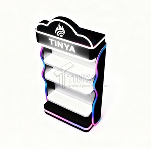رف عرض مضاء بتقنية LED من ماركة TINYA لمنتجات التبغ، رفوف متاجر حديثة من الأكريليك مع أضواء نيون RGB - Product Image 5