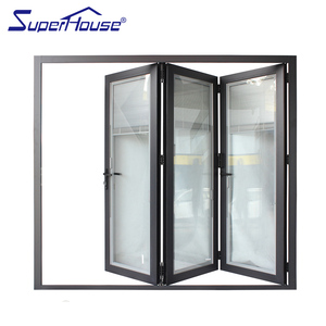 Porta Bifold in Alluminio con Taglio Termico, Doppio <span class=keywords><strong>Vetro</strong></span> Temperato, Porte Scorrevoli Esterne per Patio - Product Image 3