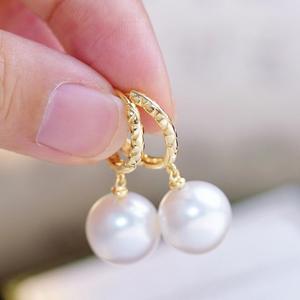 Accesorios de Plata S925 para DIY con Perlas, Joyería de Plata de Moda, Broche para Oreja con Cuentas Redondas de 9-13 mm y Bandeja Vacía 22274 - Product Image 1