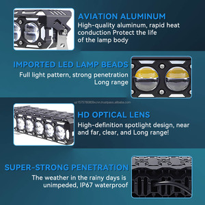 ไฟ LED H7 รุ่นใหม่ ขายดี 6smd กำลังไฟ 140W ไฟสปอร์ตไลท์สองสี กันน้ำ สำหรับรถยนต์ รถเอทีวี และมอเตอร์ไซค์ - Product Image 4