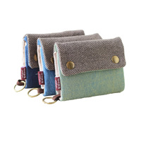 Dompet Kanvas Denim Lipat Tiga Sederhana Pria dan Wanita Dapat Menggunakan Tas Kartu Kanvas Tas Kunci Dompet Gantungan Kunci