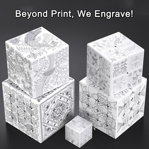 Cubo Mágico Personalizado 3x3, Rompecabezas <span class=keywords><strong>de</strong></span> Fantasía con Diseño <span class=keywords><strong>de</strong></span> Castillo <span class=keywords><strong>de</strong></span> Dragón y Cielo Aurora - Product Image 5