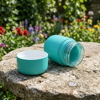Pot en verre en forme d'arche de 3 oz, conteneur cosmétique en verre coloré sur mesure, couvercle CR noir pour fleurs séchées, huiles, épices