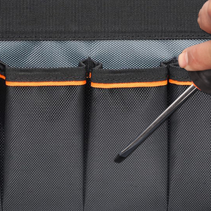 Open Top Waterproof OEM/ODM <b>Tool</b> <b>Bag</b> Foldable 29-Pocket <b>Tote</b> Adjustable Stainless Steel Handle Padded Shoulder Strap - Product Image 2