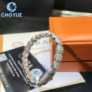 Wholesale 925 Sterling Silver 8MM Moissanite Tennis Bracelet Round Cut Iced Out Fine Jewelry for <b>Men</b> Women Pass Diamond Test - Product Image 4