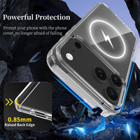 Coque de téléphone antichoc Laudtec originale en acrylique de 1,5 mm d'épaisseur, anti-rayures, avec chargement magnétique sans fil pour iPhone 17 16 Pro Max