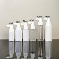 Flacon pulvérisateur en plastique PET blanc de 30 ml à 100 ml avec buse de pulvérisation à long bec, 60 ml, 80 ml, pour spray nasal liquide, 50 ml