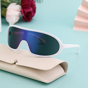 Lunettes de soleil de sport pour hommes, style européen et américain, monture noire, verres PC miroir, protection UV400 - Product Image 5