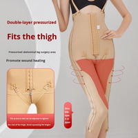 Taille haute corps façonnage ventre contrôle bout à bout levage Shapewear post-aspiration Double face fermeture éclair cuisse Compression pantalon respirant