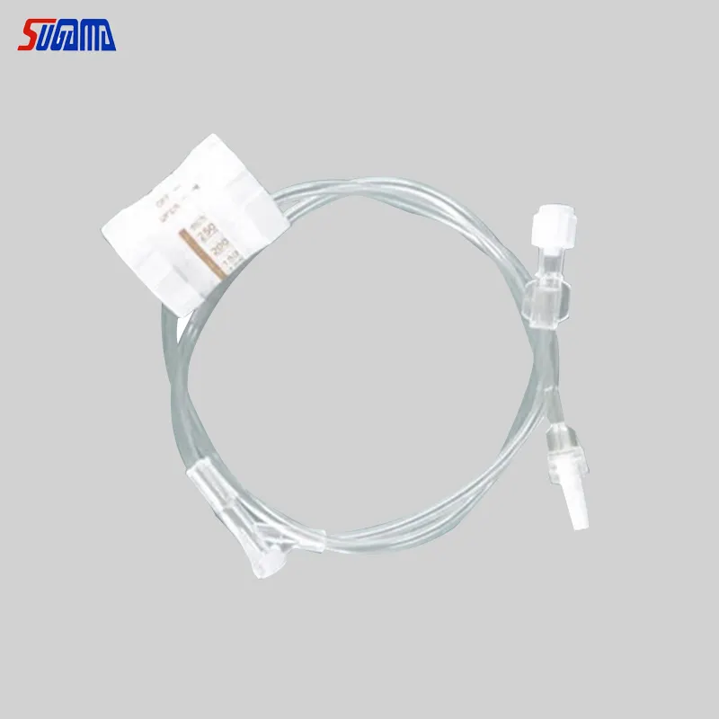 medical grade pvc iv flow regulator infusion set with extension tube