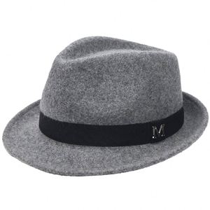 Wholesale AXGIFTS Custom Design Your Own <b>Black</b> Classics Warm Winter Designer Formal <b>Fedora</b> Felt <b>Hat</b> <b>Men</b> Polyester Curved Brim - Product Image 4