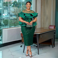 Nouvelle robe de soirée décontractée pour femmes, vêtements de mode africaine S10829, robe de fête avec paillettes