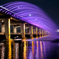 Rideau d'eau numérique PLC avec buses en SUS304 pour spectacle aquatique sur pont suspendu et scène en bordure de mer