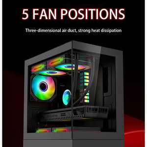 GAINWARD Enchanting MINI No Pillars Chasis Lado de vidrio templado Transparente 4 ranuras para tarjetas PCIE Mid-Tower Case Computer Case - Product Image 6