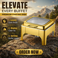 Chauffe-Plat Commercial Allnice en Acier Inoxydable Doré pour Buffet, Idéal Hôtels et Restaurants – Direct Usine