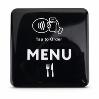 Menu de table intelligent NFC pour la commande en restaurant, carte de menu NFC en acrylique imperméable, étiquette personnalisée pour les avis sur les réseaux sociaux avec dos adhésif