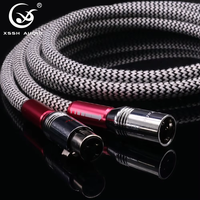 YIVO XSSH HIFI 7N PCOCC OFC 2 Core 8MM Argent Plaqué Cuivre Dia. Ligne de signal de câble audio pour microphone XLR pour amplificateur CD