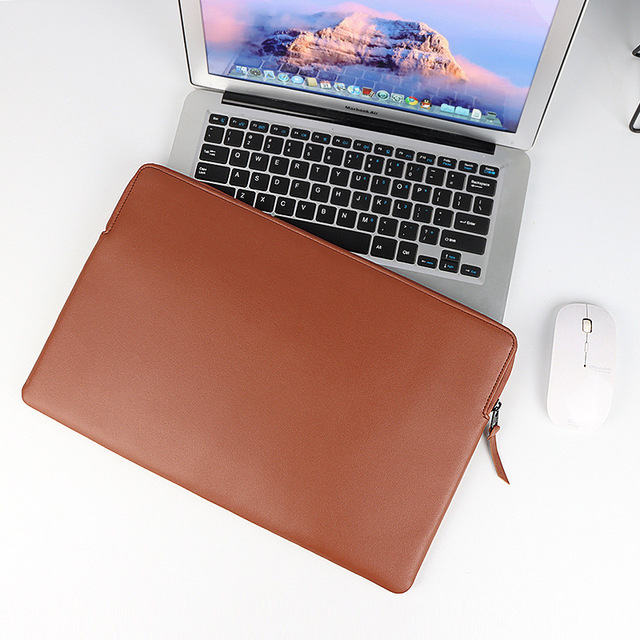 Custom logo 360 protection Full Grain 13.3 14 15.6 Inch Tablet Bags Pu Laptop Sleeve Leather Tablet Cover for Notebooks