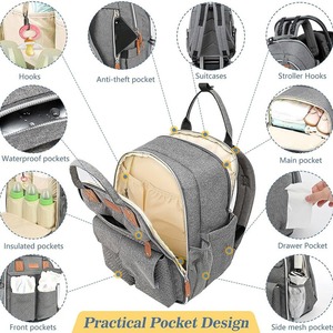 Sacs à langer HY7 pour maman <span class=keywords><strong>Sac</strong></span> à langer multifonctionnel <span class=keywords><strong>Sac</strong></span> à dos de <span class=keywords><strong>maternité</strong></span> <span class=keywords><strong>Sac</strong></span> à langer pour poussette - Product Image 5