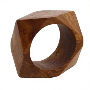 Handmade Brown Hardwood <b>Wood</b> <b>Napkin</b> <b>Rings</b> with <b>Wood</b> Slices Boho Rustic Farmhouse Wedding Party Home Decor <b>Napkin</b> Holders - Product Image 1