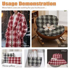 Tessuto Satinato a Quadri Spazzolato Caldo con Texture Chiara, Lana a Pelo Corto Mista, Peso Medio Traspirante per la Realizzazione di Abiti da Ragazza - Product Image 5