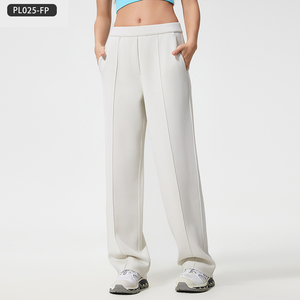 Pantalones de salón Air-Layer para mujer-2025 Nuevos pantalones de yoga de pierna ancha con drapeado ultrasuave | Pantalones de entrenamiento transpirables de corte recto - Product Image 2