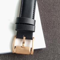 Montre à quartz pour homme, design tendance, multifonction, chronographe, bracelet en cuir, lunette en or rose, acier inoxydable, carrée, étanche