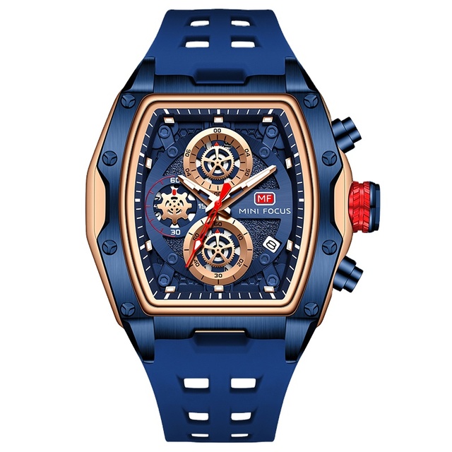 MINI FOCUS MF0473G Classic OEM Mens Quartz Watch Best Silicone Band Waterproof Chronograph Low Moq Sports Wrist Watch