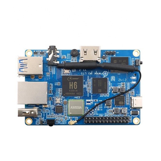 Orange Pi 3 LTS 2G8G EMMC with HD MI+WIFI+BT5.0 AllWinner H6 SoC Open Source Board Computer Run Android 9.0/ Ubuntu/ Debian