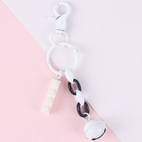 Porte-clés créatif personnalisé en forme de blocs de construction, mignon et original, pour couple, ornement de sac, style anime, chaîne de porte-clés de voiture