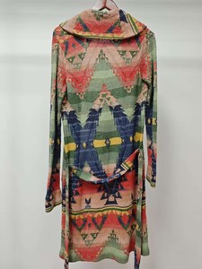 Cardigan en tricot à la palangre d'inspiration bohème Motifs géométriques ethniques Col cranté Style décontracté Anti-rides Respirant devant - Product Image 2